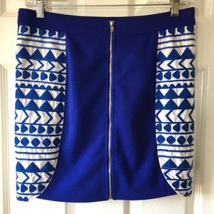 THML | Sunnie Mixed Print Zip Front Mini Skirt